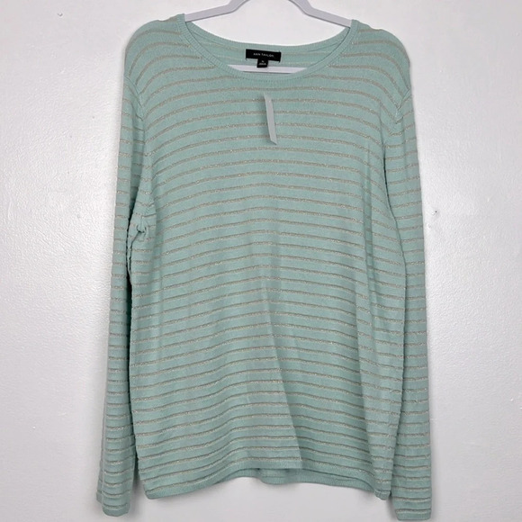 Ann Taylor Sweaters - Ann Taylor NEW Women’s XL Shimmer Stripe Crew Neck‎ Pullover Sweater